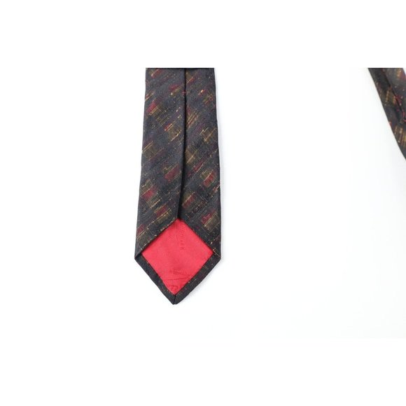 Vintage 60s Burberry Hardy Amies Rainbow Cross Hatch Skinny Silk Neck Dress Tie - Picture 7 of 7